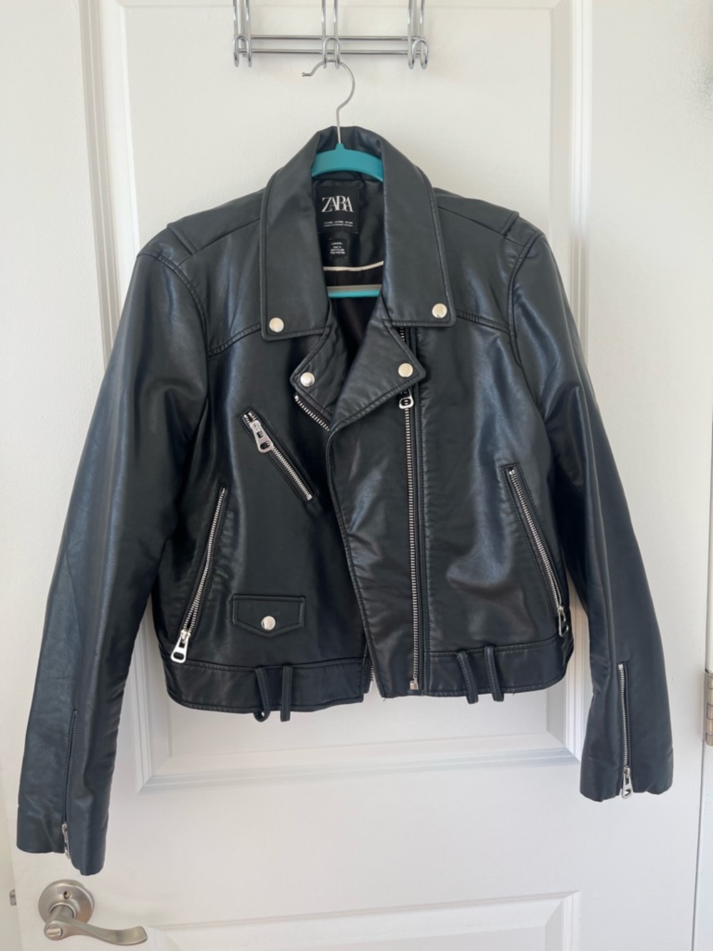 ZARA Black Leather Moto Jacket